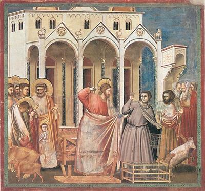 The Cleansing of the Temple by Giotto in the Scrovegni Chapel, Padua.jpg