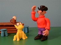 shutterstock_1927545857_Dog and cowboy plasticine figures_suņa un saimnieka plastilīna figūras.jpg